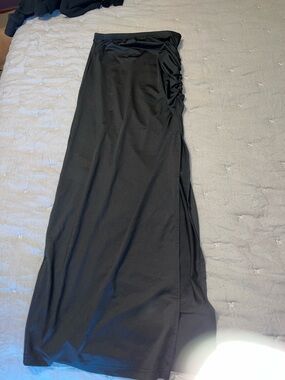 SHEIN Black Ruched Side Maxi Skirt